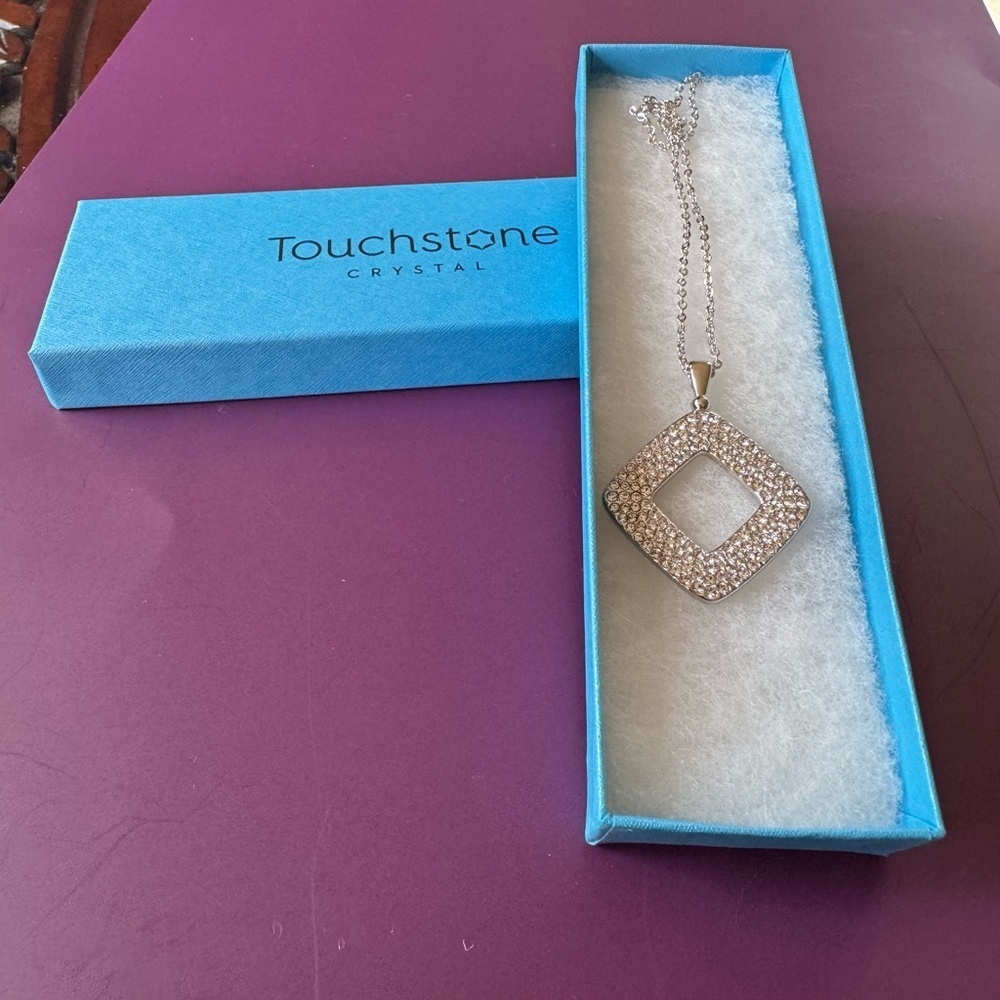 Touchstone Crystal Be There Be Square Pendant. Retired.